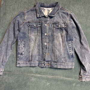 Mama Embroidered Blue Denim Jacket